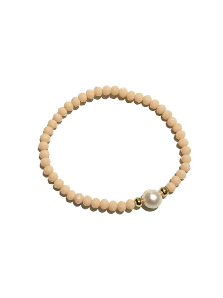 E-HC DESIGNS- Round Pearl with Crystals Elastic Bracelets (More colors available)