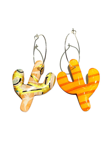 CAMBALACHE BY VIRGINIA NIN- Reversible Hoops - Cactus 01