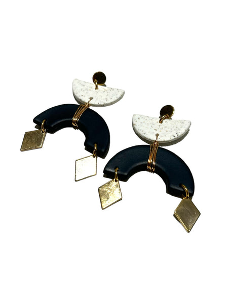 CONLOQUE- Keni Earrings - Granite-Navy Blue