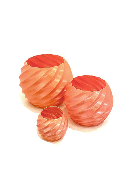 WATRIC - Peach Spiral Planter (different sizes available)