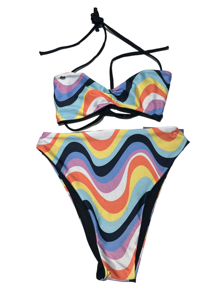 OMA DESIGNS- Retro Blend Swim Bikini Set (reversible)