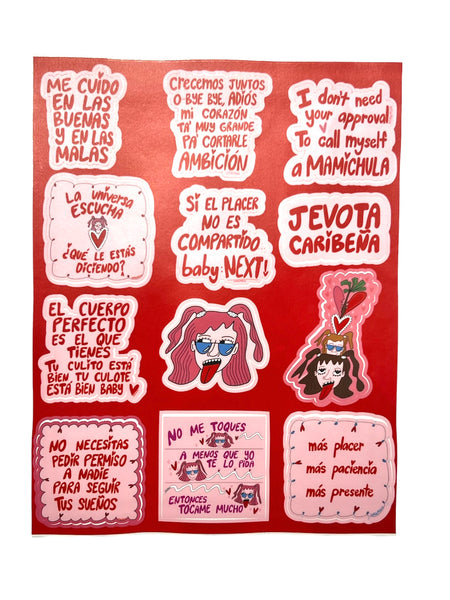 LA M DE MÓNICA- Red Sticker Sheet