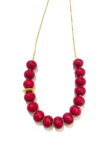 HC DESIGNS- Semiprescious Stone Long Chain Necklace