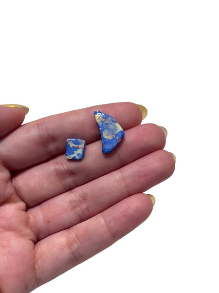 CONTRASTE- Small Ceramic Studs - Blue Mixed