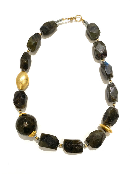 HC DESIGNS-  Bold Raw Labradorite Necklace