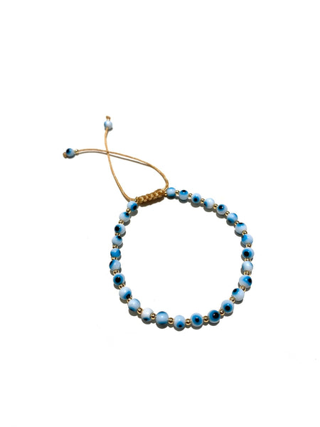 E-HC DESIGNS- 4mm Rounded Evil Eye Adjustable Bracelet