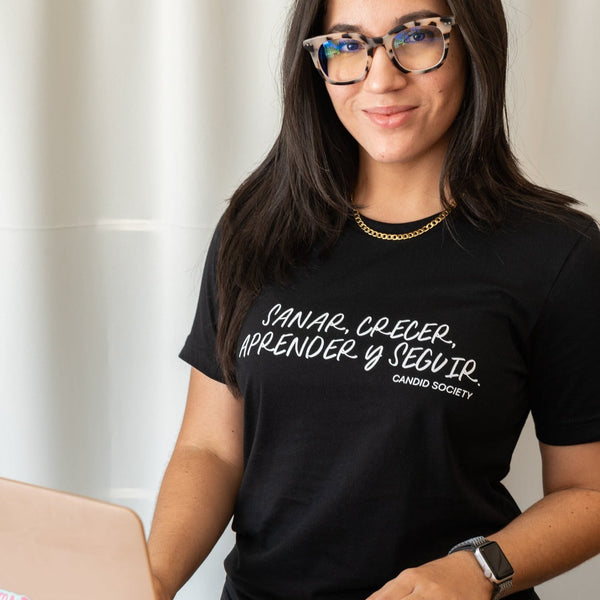 CANDID SOCIETY- Sanar, Crecer, Aprender y Seguir T-Shirt