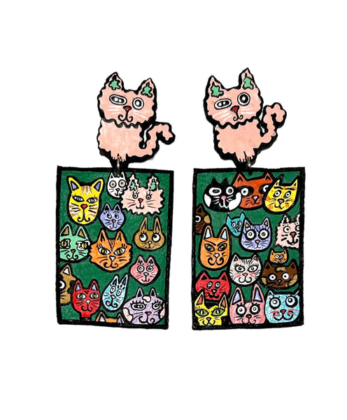 AMARTE DURAN - Card Earrings - Cats