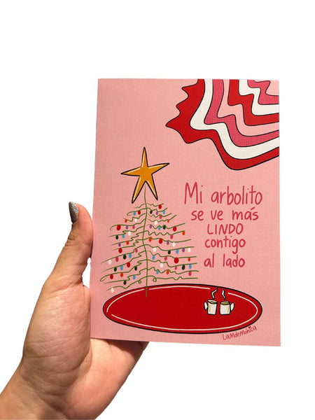 LA M DE MONICA  - 5"X7" Greeting Card with Envelope- Mi Arbolito