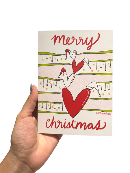 LA M DE MONICA  - 5"X7" Greeting Card with Envelope - Merry, Merry!