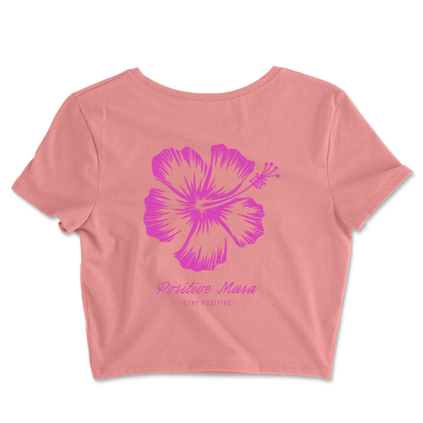 POSITIVE MUSA- Pink Flower Crop Top