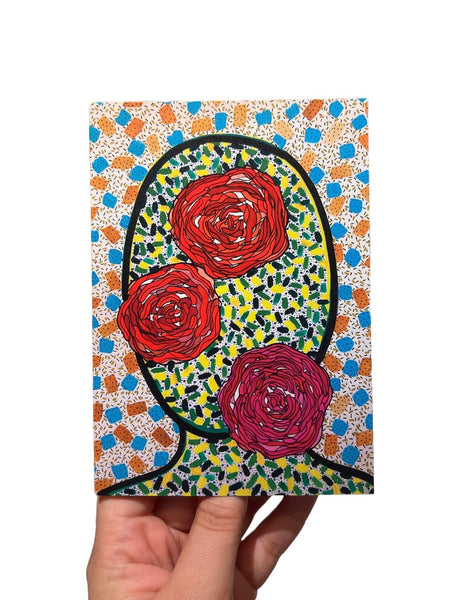 SUSANA CACHO-  4x6 Greeting Card With Envelope- Mujer Rosas