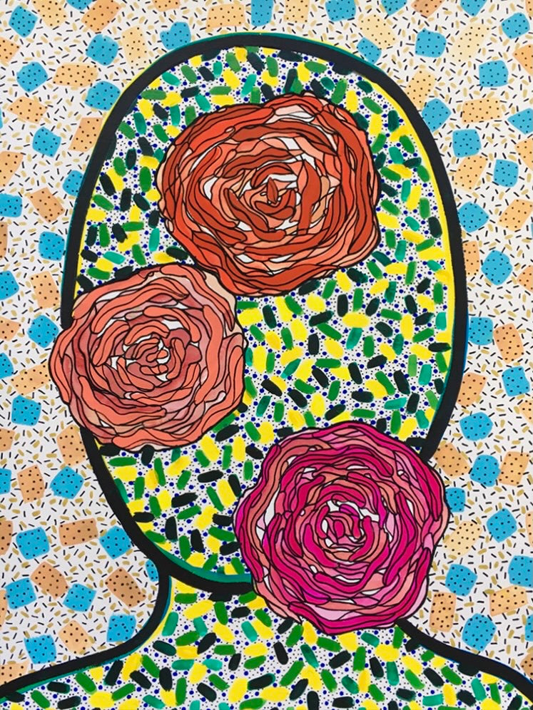 SUSANA CACHO - Art Print 12"x16"- Mujer Rosas