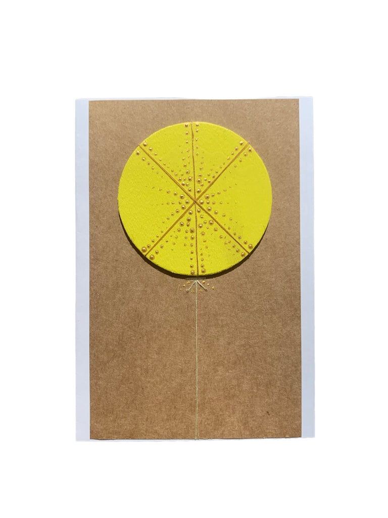 JUST B CUZ- Stitched Greeting Card- Yellow Balloon