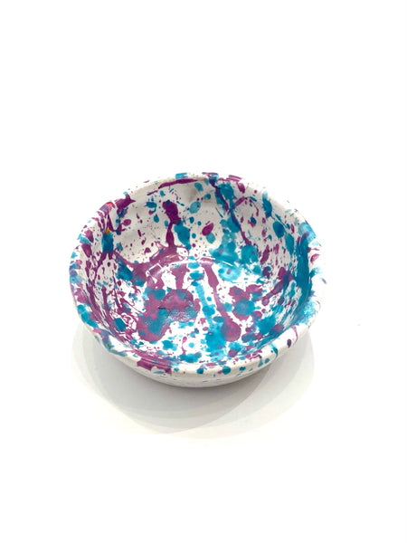 NIETO CERAMICS - Little Bowl with Purple and Blue Splatter