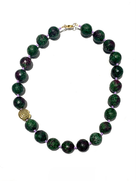 HC DESIGNS- Bold Agate With Golden Spiral Necklace (different colors available)