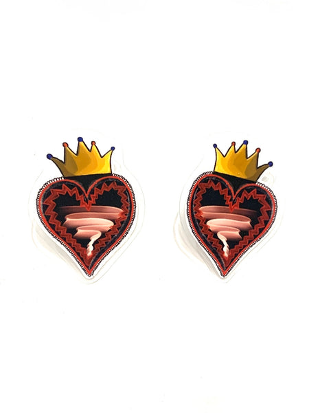 PAPEL PÚRPURA- Mini Studs- Queen of Hearts