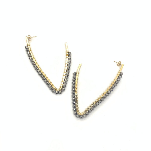 HC DESIGNS - V Crystals Earrings (other colors available)