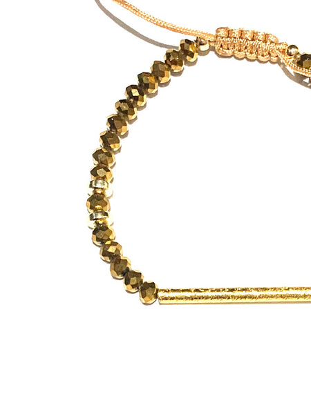 E-HC DESIGNS- Straight Golden Tube Adjustable Bracelet (more colors available)