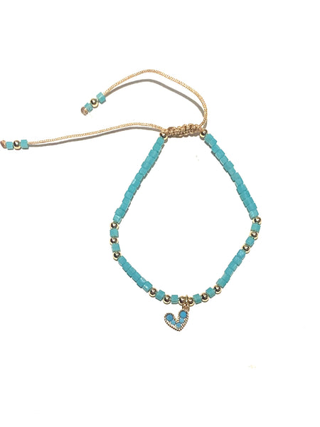 E-HC DESIGNS- Mini Crystal Bracelet With Pendant (More Colors and Pendants Available)