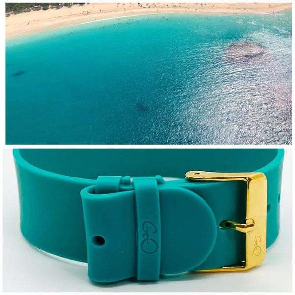 GEO- Silicone Watch Strap - Turquesa del Mar (different finishes available)