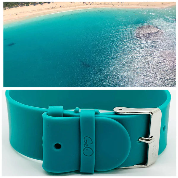 GEO- Silicone Watch Strap - Turquesa del Mar (different finishes available)