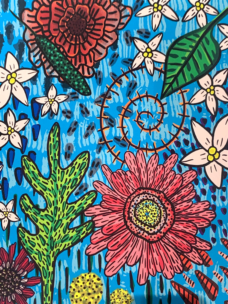 SUSANA CACHO - Art Print 8"X10" - Funky Flower Pattern