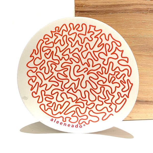 ALEENEADO- Circle Sticker - White or Red