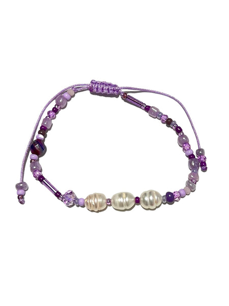 HC DESIGNS - Triple Pearl Solid Adjustable Bracelets