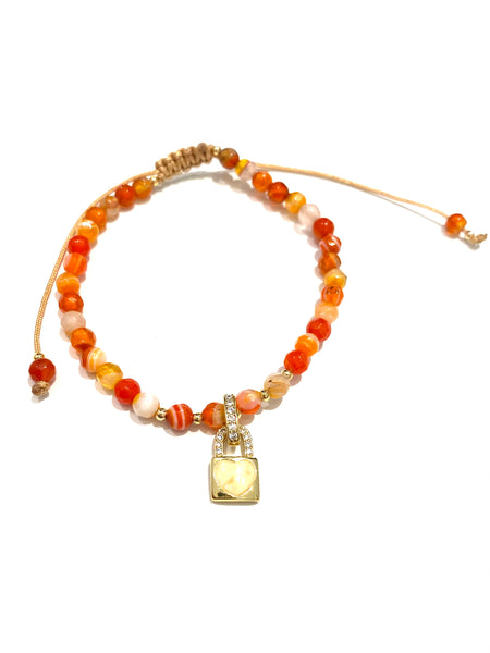 E-HC DESIGNS- Pendant Charm Stone Bracelet (different colors available)