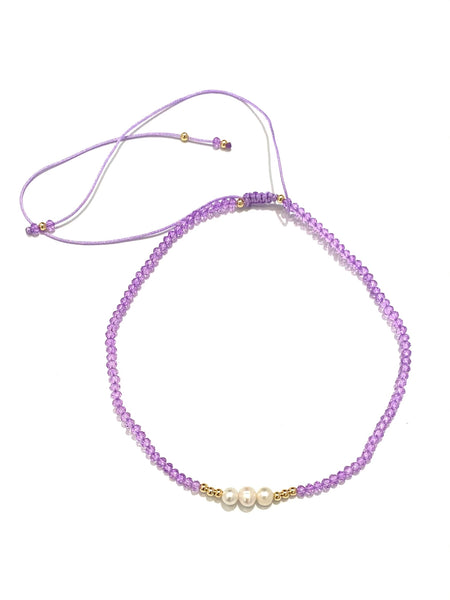 HC DESIGNS- Adjustable Choker Triple Pearls (more colors available)