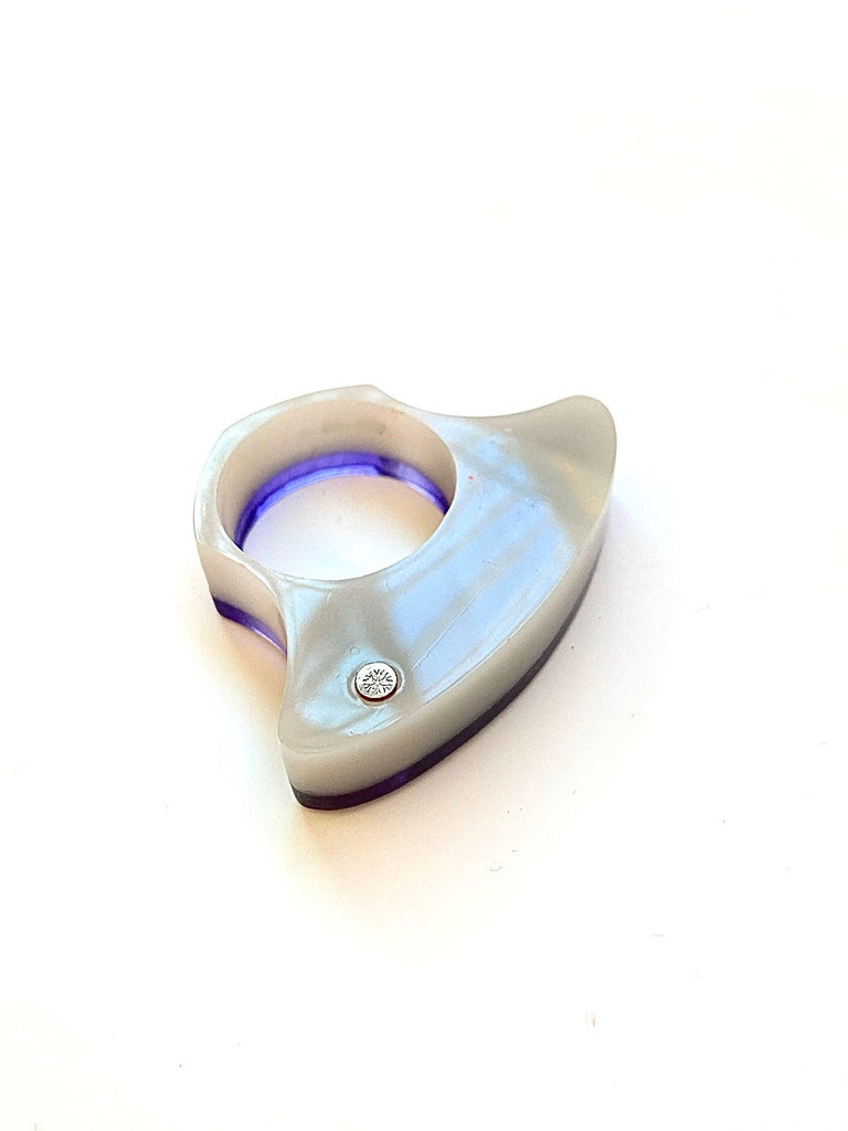 Snou*- Acrylic Rings- Purple / Gray