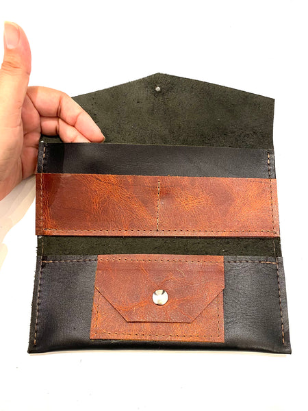ODUARDO- Full Size Wallet - Black / Brown Details Inside