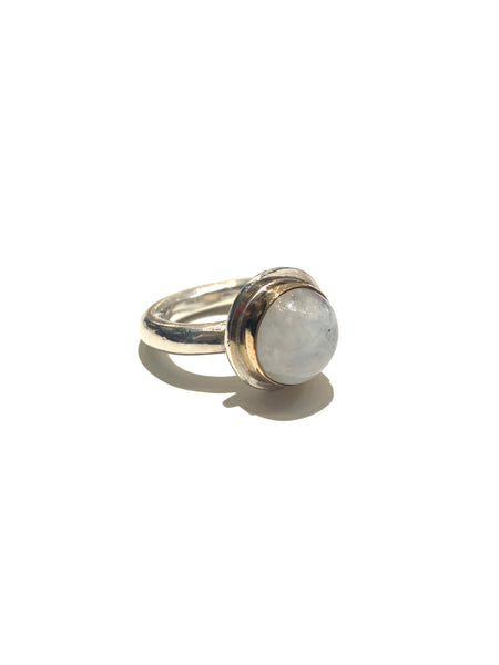 MONIQUE MICHELE- Moonstone Silver and Gold Filled Ring