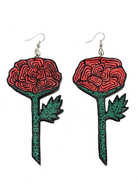 AMARTE DURAN- Stemmed Roses Earrings (different colors available)