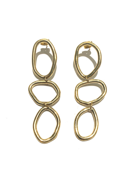 AVI- SG Halo Dangling Earrings- Brass