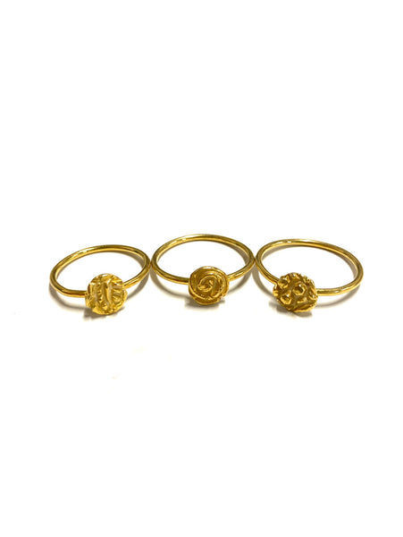 MONIQUE MICHELE- 24k Vermeil Pattern Rings