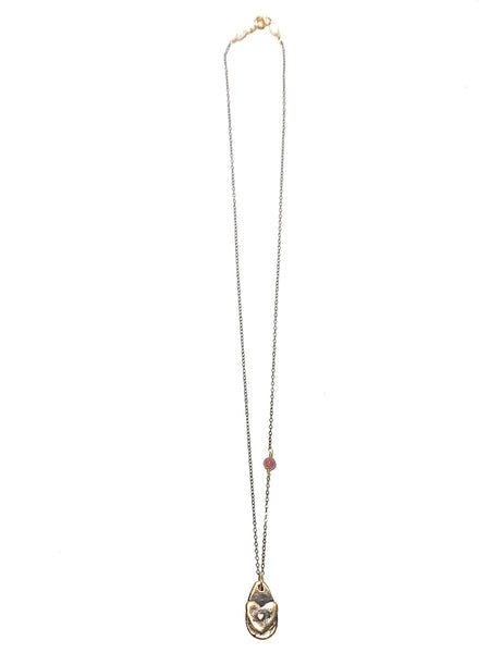 MONIQUE MICHELE- Bronze Heart & Pink Tourmaline Necklace