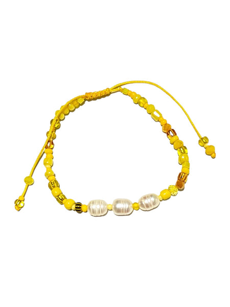 HC DESIGNS - Triple Pearl Solid Adjustable Bracelets